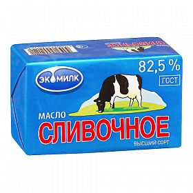 Масло сливочное 82,5% Экомилк, 450г зам. Масло сливочное 82,5% Экомилк, 450г зам.