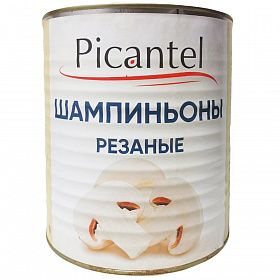 Грибы Шампиньоны резаные - 3,1 л PICANTEL, Китай