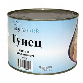 Тунец филе в собственном соку AQUAMARR 1,7кг, Таиланд Тунец филе в собственном соку AQUAMARR 1,7кг, Таиланд