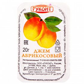 Джем Абрикос Руконт 2,8 кг (20 г х 140 шт) Джем Абрикос Руконт 2,8 кг (20 г х 140 шт)