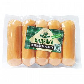 Сардельки из индейки вареные (90 г/ 11,5 см/ d 32-34 мм) 450 г зам. Сардельки из индейки вареные (90 г/ 11,5 см/ d 32-34 мм) 450 г зам.