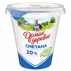 Сметана 20% Домик в деревне 300г х 8 шт Сметана 20% Домик в деревне 300г х 8 шт