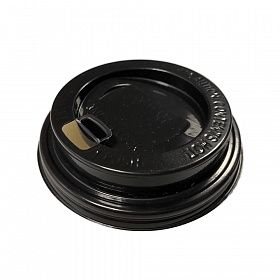 Крышка для стакана полипропиленовая с клапаном D80 250 мл чёрная, 2000 шт/кор